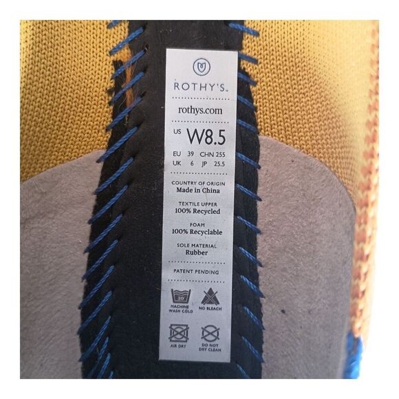 Rothys Pointed Toe Flats - Stylish Women's Ballet Shoes 8.5 Yellow Knit - Picture 11 of 11